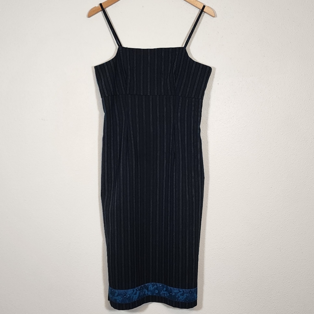 Vintage 90s Pinstripe Midi Dress